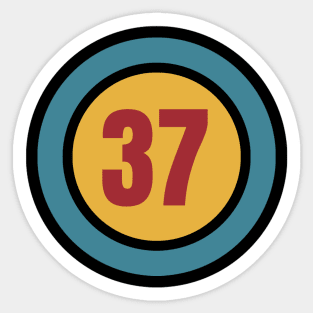 The Number 37 - thirty seven - thirty seventh - 37th Sticker